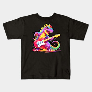 dino guitarist Kids T-Shirt